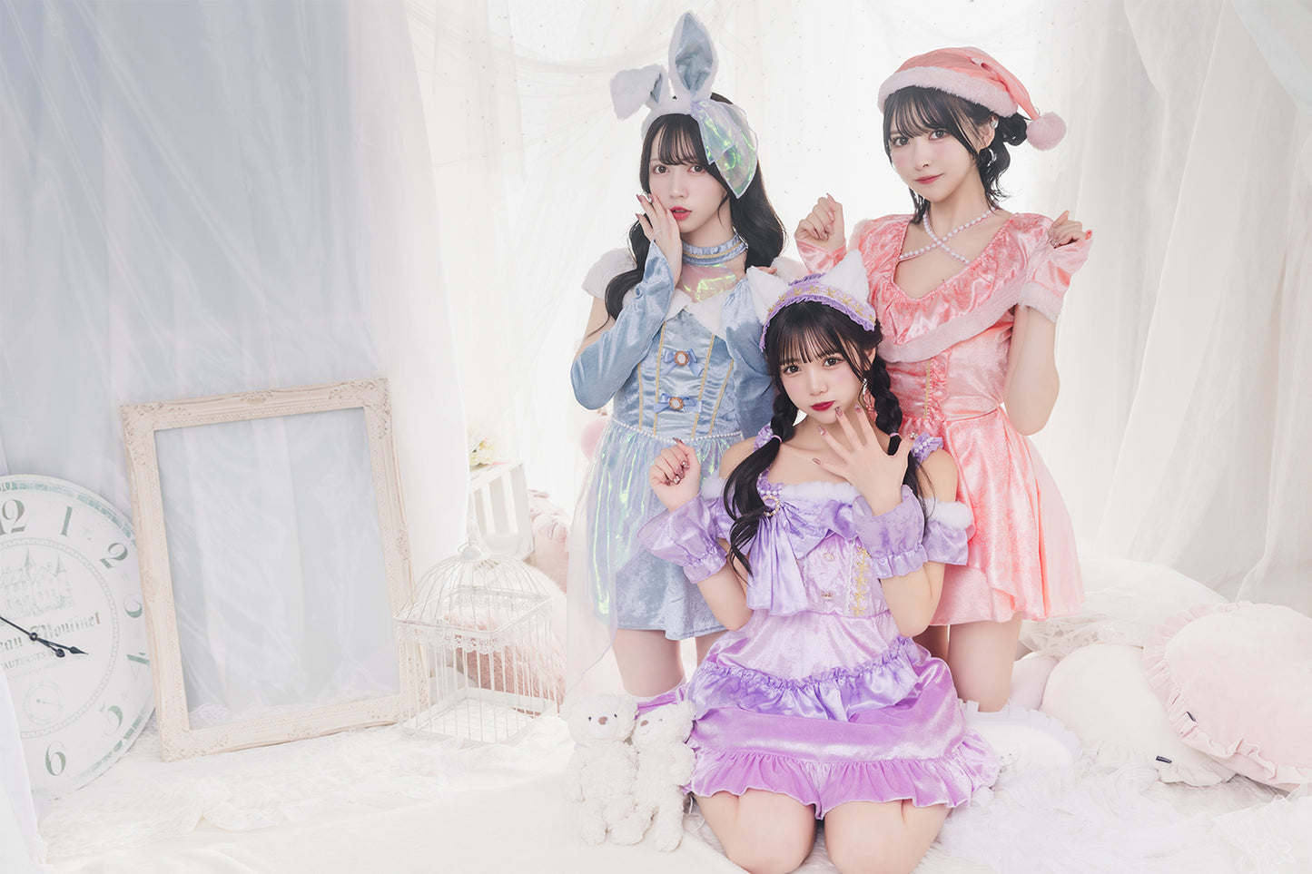 《JamsCollection着用》コスプレ クリスマス アニマル うさぎ シェリヴェール フローズンバニー レディース ブルー【クリアストーン】