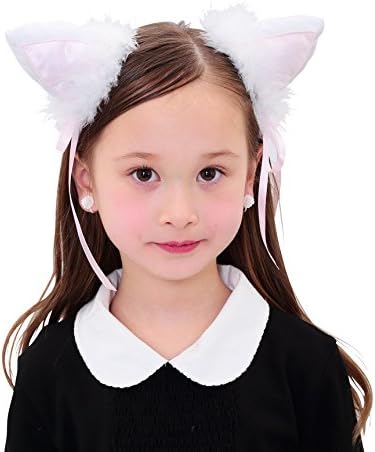 コスプレ 小物 ねこ耳 キャットキャットピン ユニセックス フリーサイズ ホワイト【クリアストーン】