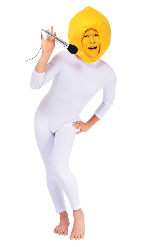 コスプレ ハロウィン かぶりもの めちゃめちゃレモン メンズ イエロー【クリアストーン】