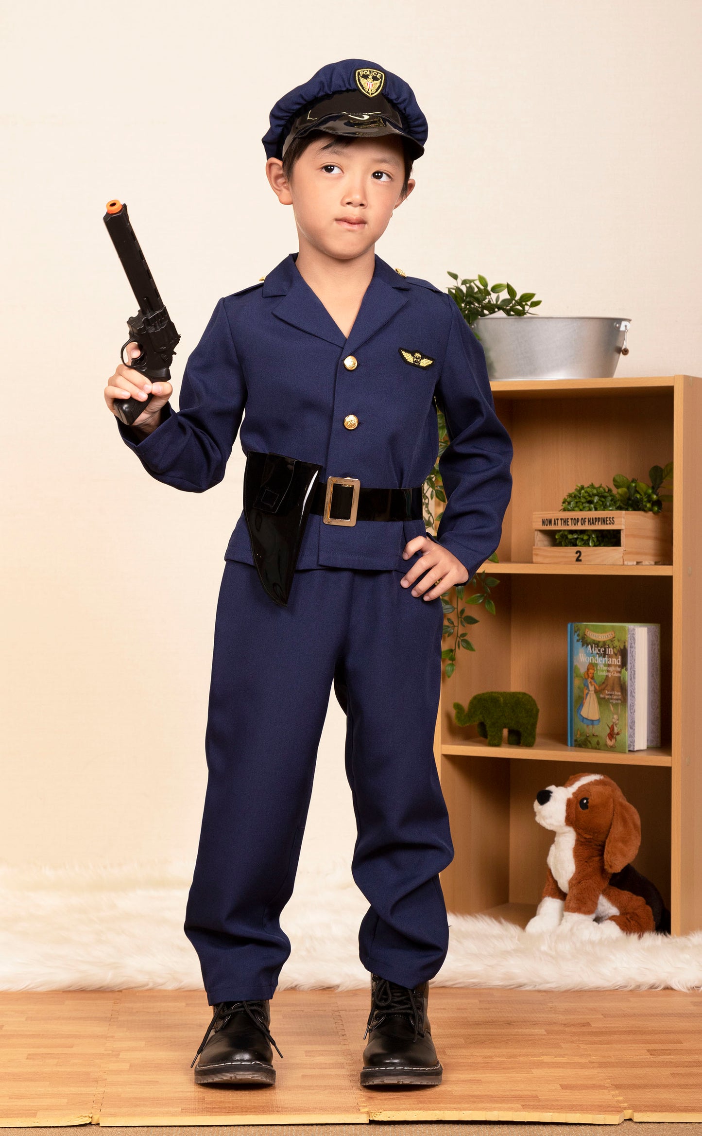 コスプレ キッズ こども 子供 警察官 ポリス キッズジョブ おまわりさん 120cm【クリアストーン】