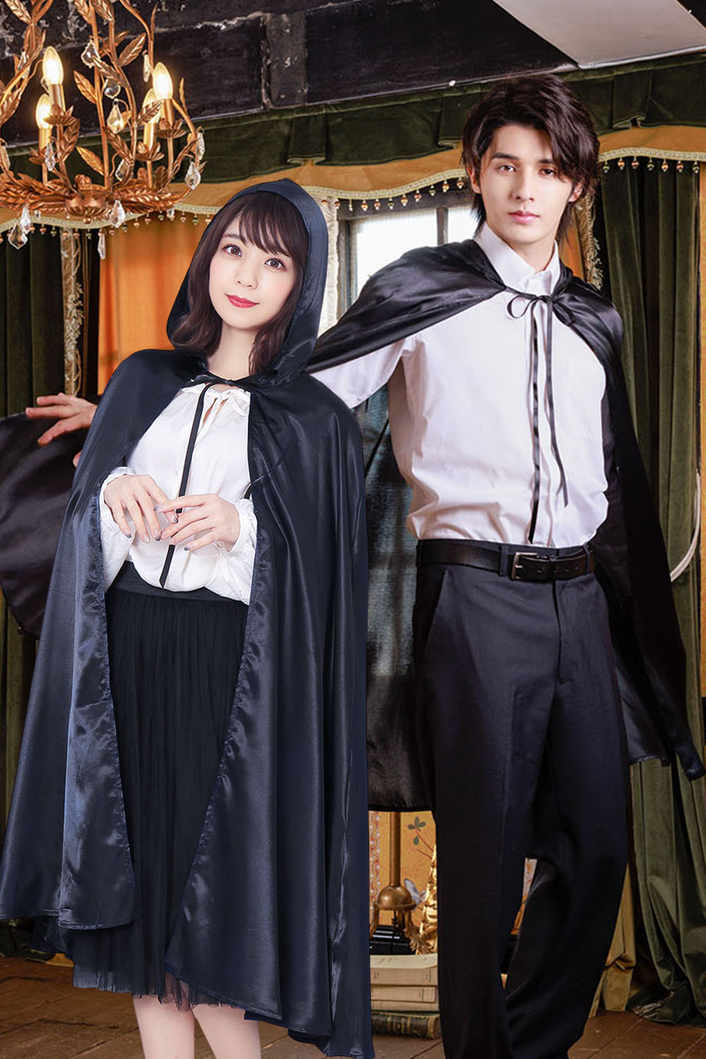 ≪スタンミさん着用≫ コスプレ 仮装 ハロウィン ブラックマント ユニ