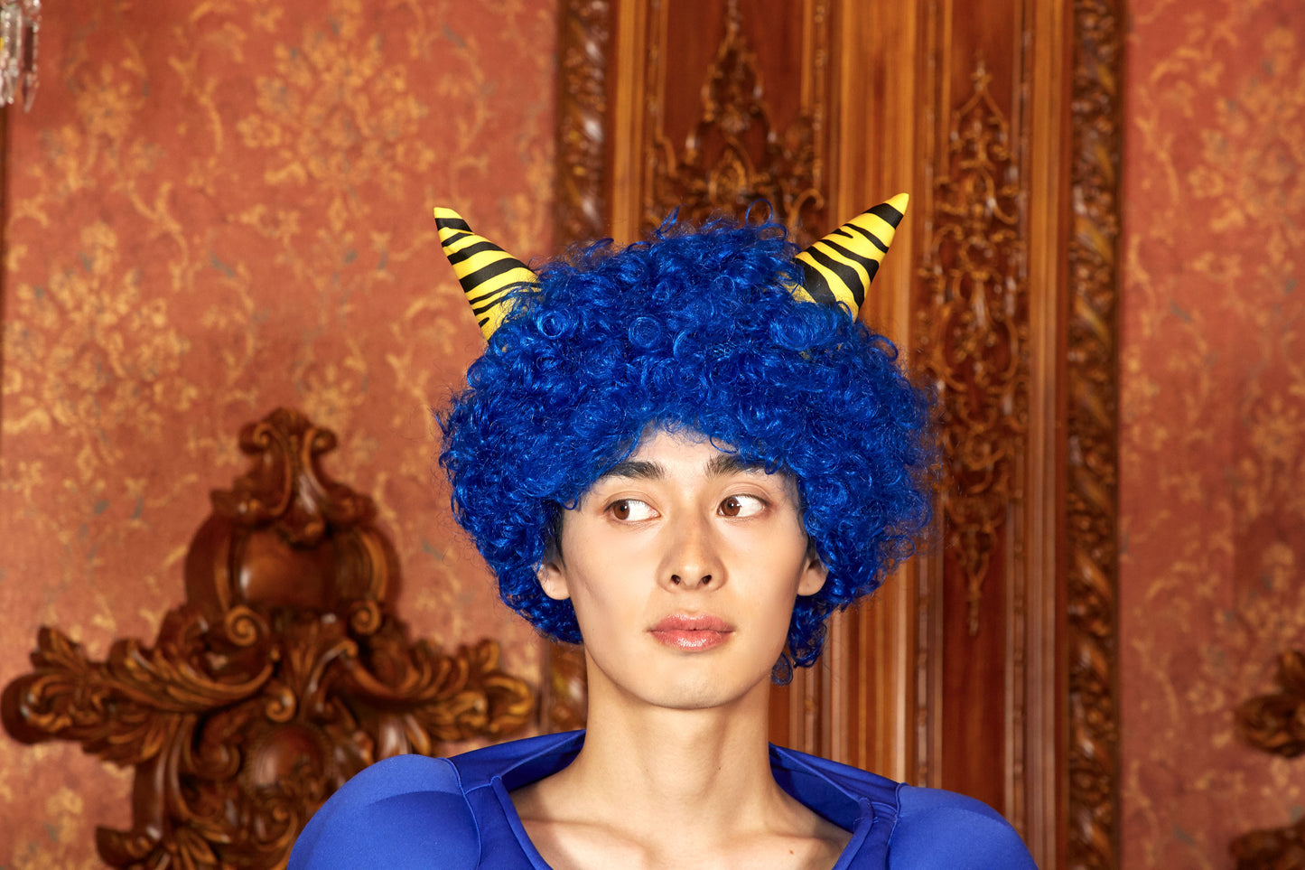 コスプレ 節分 鬼 おに 赤鬼参上 青鬼参上 赤鬼 青鬼 ユニセックス フリーサイズ レッド/ブルー 仮装 衣装 コスチューム【クリアストーン】