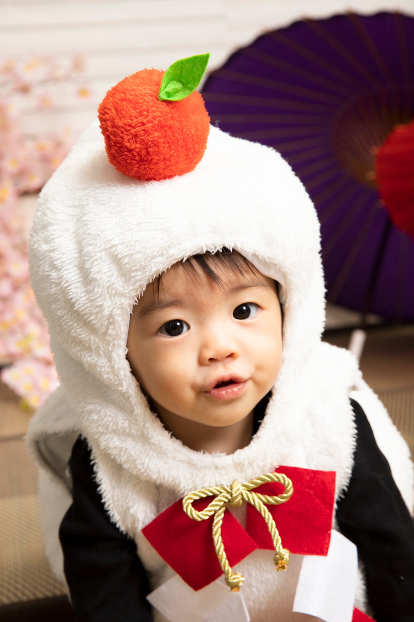 コスプレ ベビー 赤ちゃん 鏡餅 正月 マシュマロかがみもち 80cm 90cm【クリアストーン】