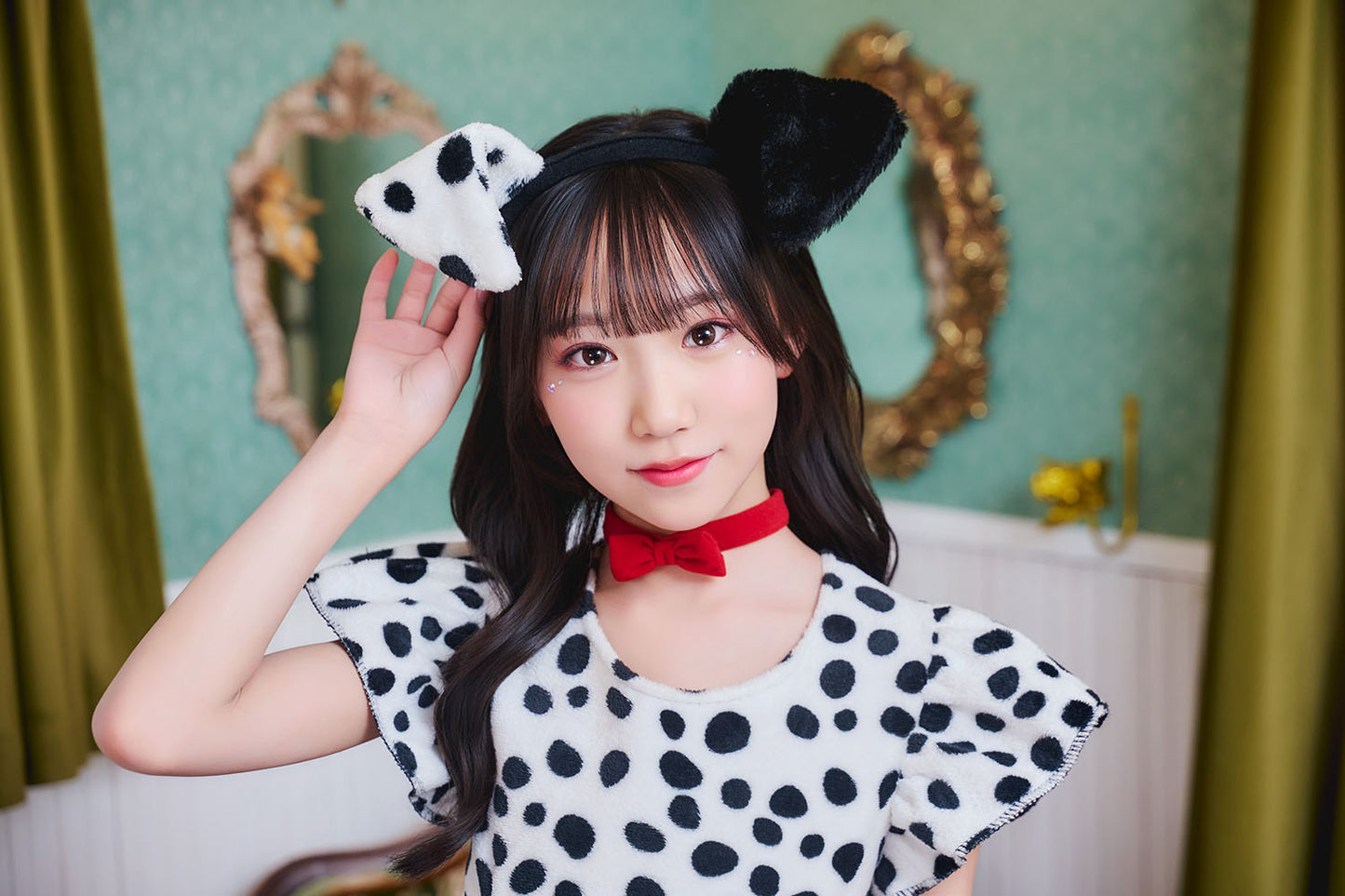コスプレ ジュニア こども ダルメシアン COSCHU! プティダルメシアン 140~150cm ブラック【クリアストーン】