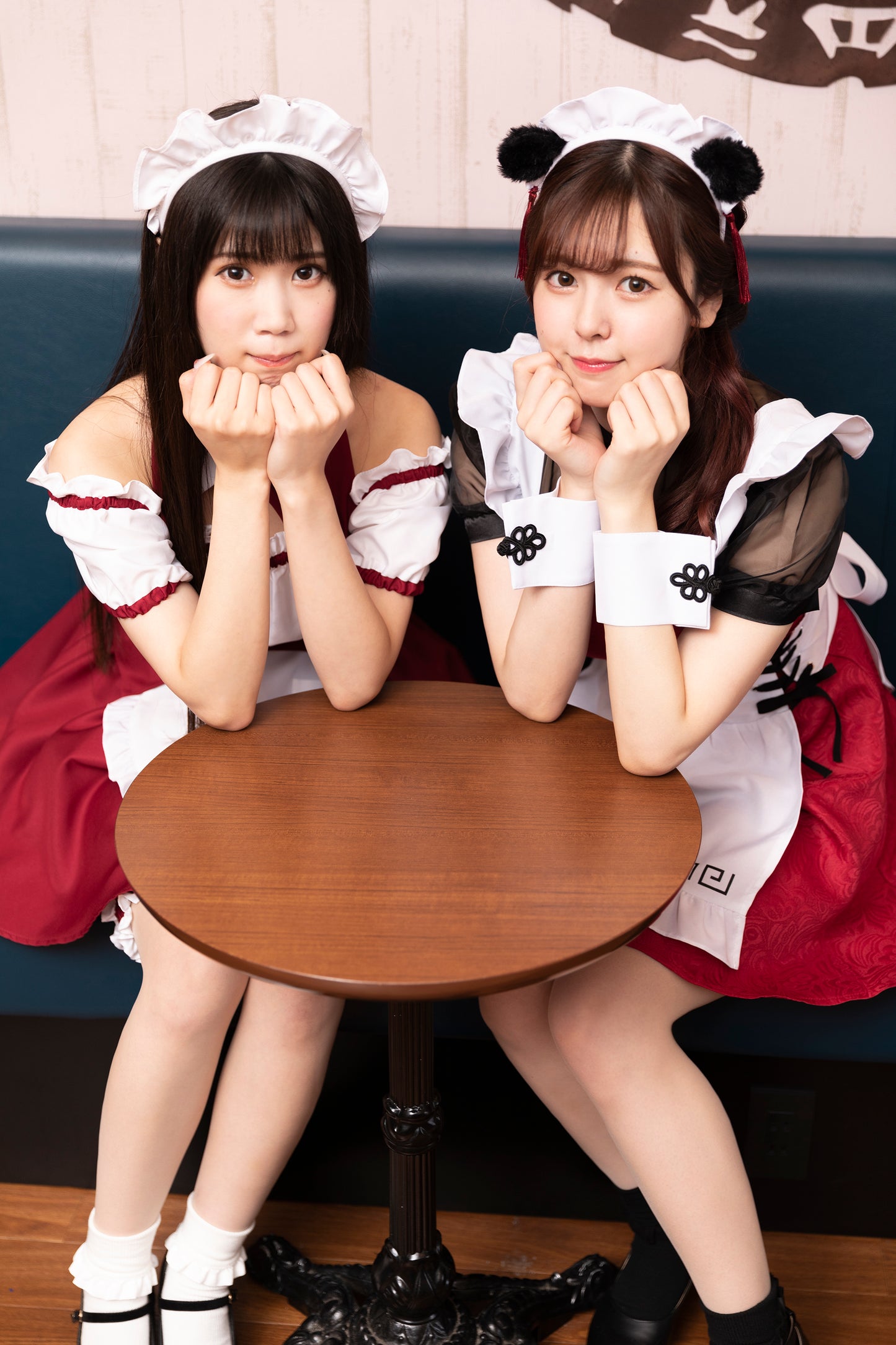 コスプレ メイド パンダチャイナメイド レディース フリーサイズ レッド【クリアストーン】