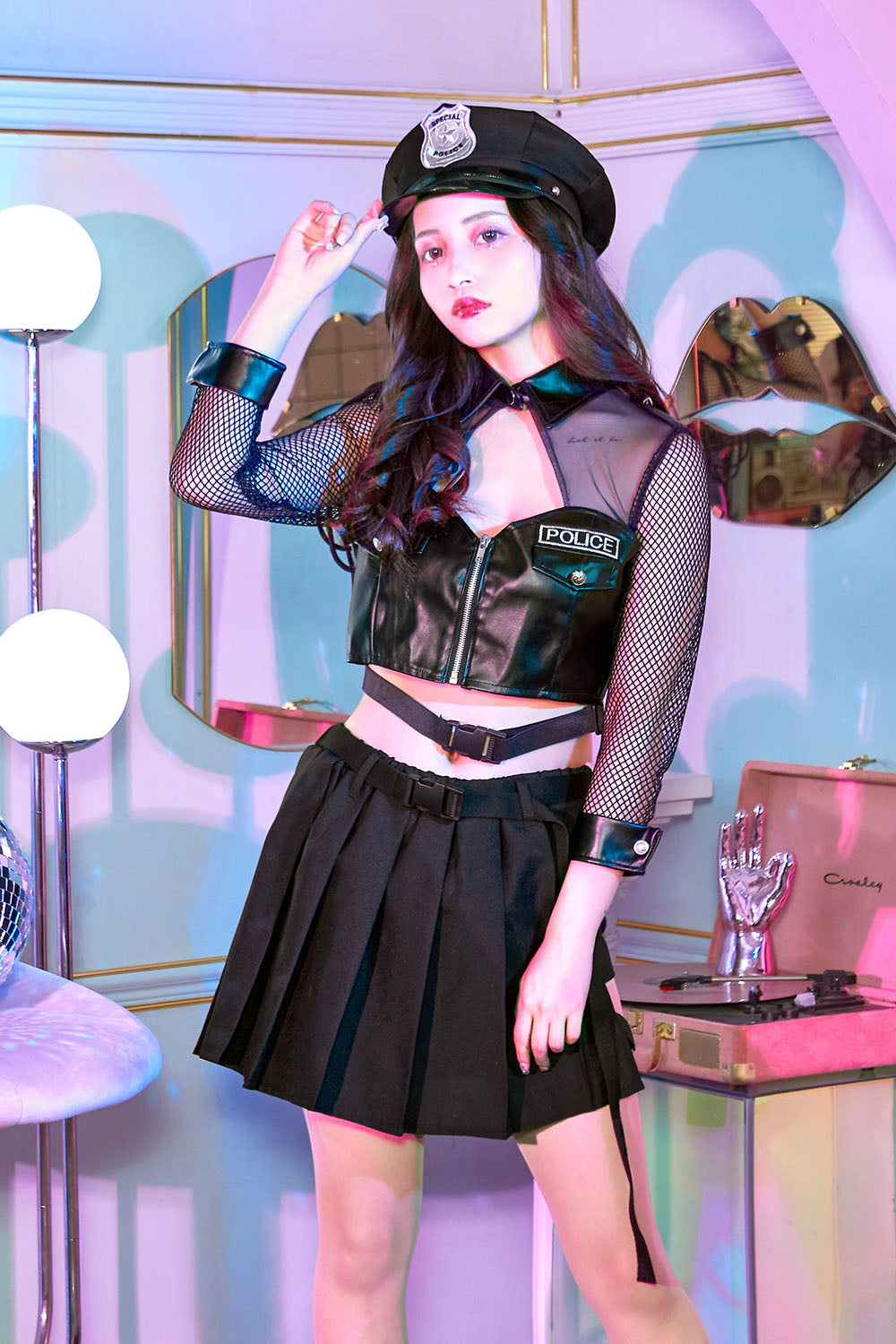 コスプレ ポリス 警官 ビターブラック ガーターポリス レディース