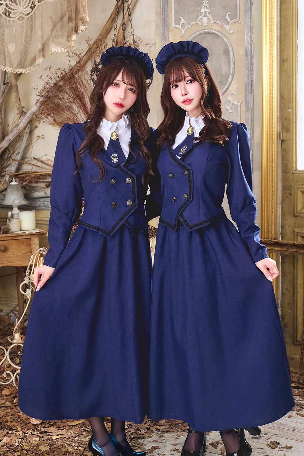 コスプレ メイド ホテルメイド レディース フリーサイズ ネイビー