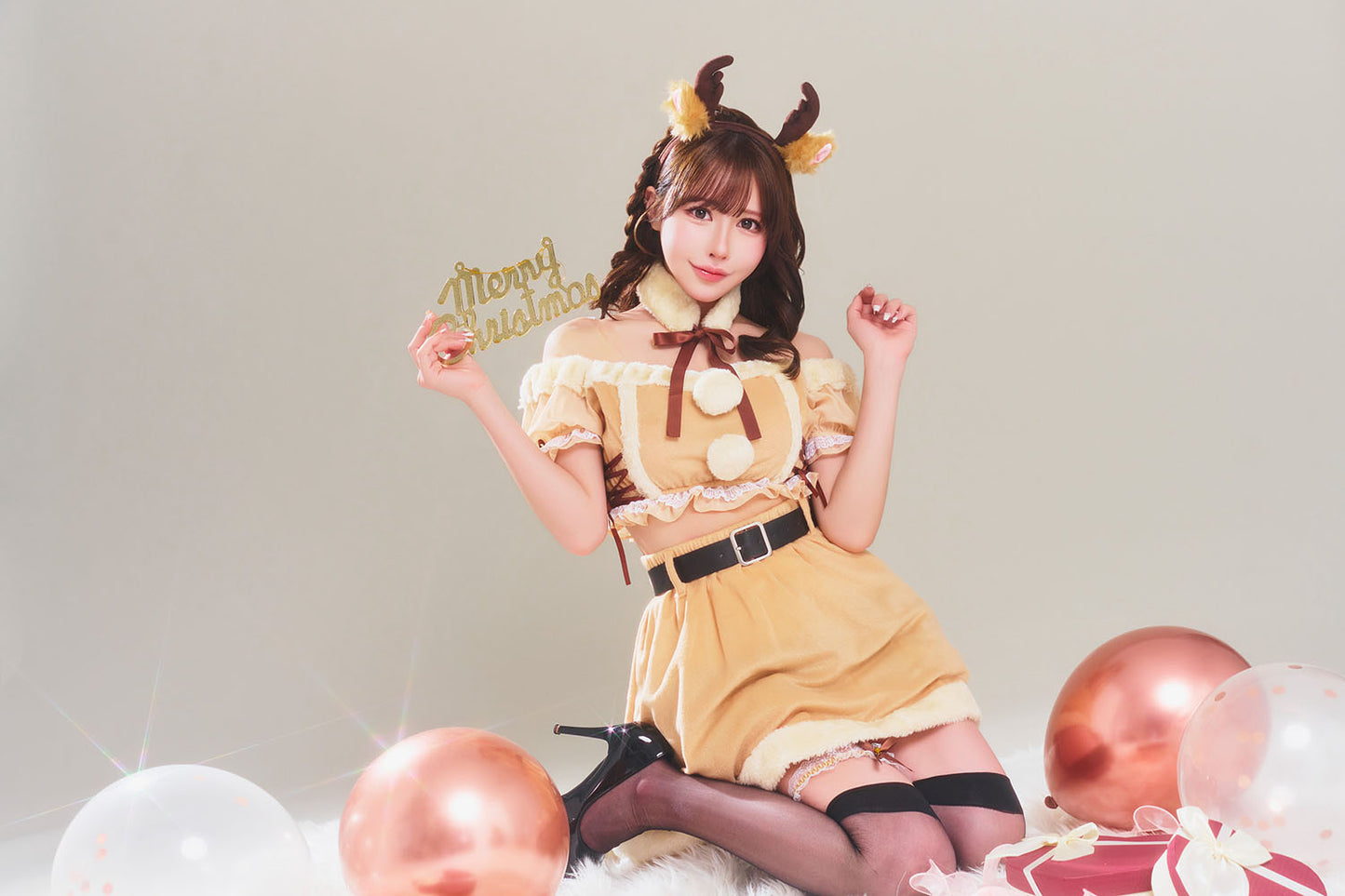 コスプレ クリスマス トナカイ グランノエル セパレートトナカイ レディース フリーサイズ ブラウン【クリアストーン】