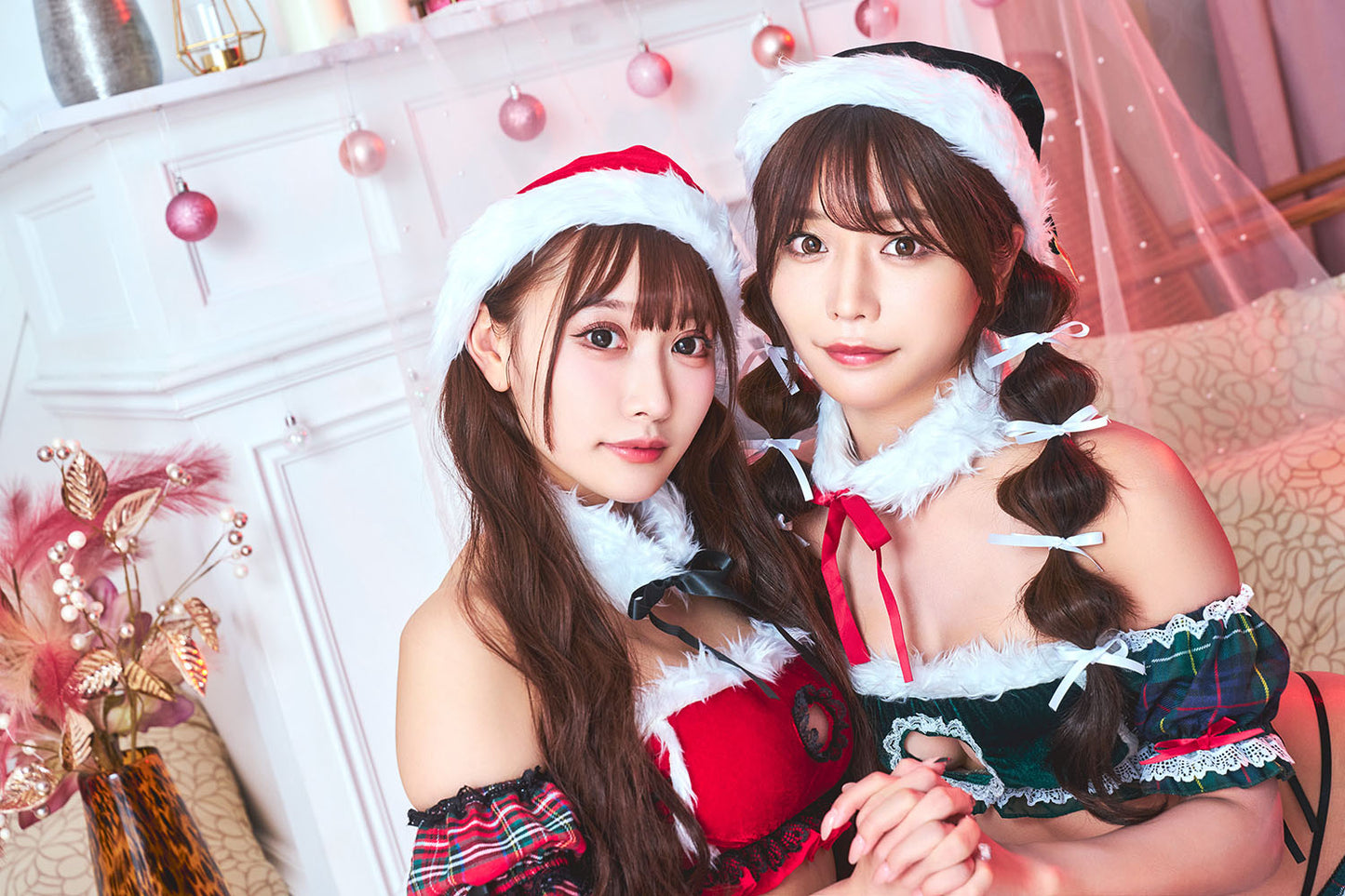 《まいかちゃん&ルミちゃん着用》 コスプレ クリスマス サンタ シュガーウィップ サンタランジェリー / ツリーランジェリー レディース フリーサイズ レッド/グリーン 【クリアストーン】