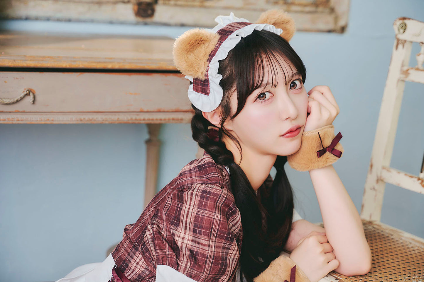 《JamsCollection・保科凜ちゃん着用》コスプレ バレンタイン メイド リリパレ ショコラベアメイド レディース フリーサイズ ブラウン【クリアストーン】 ♡