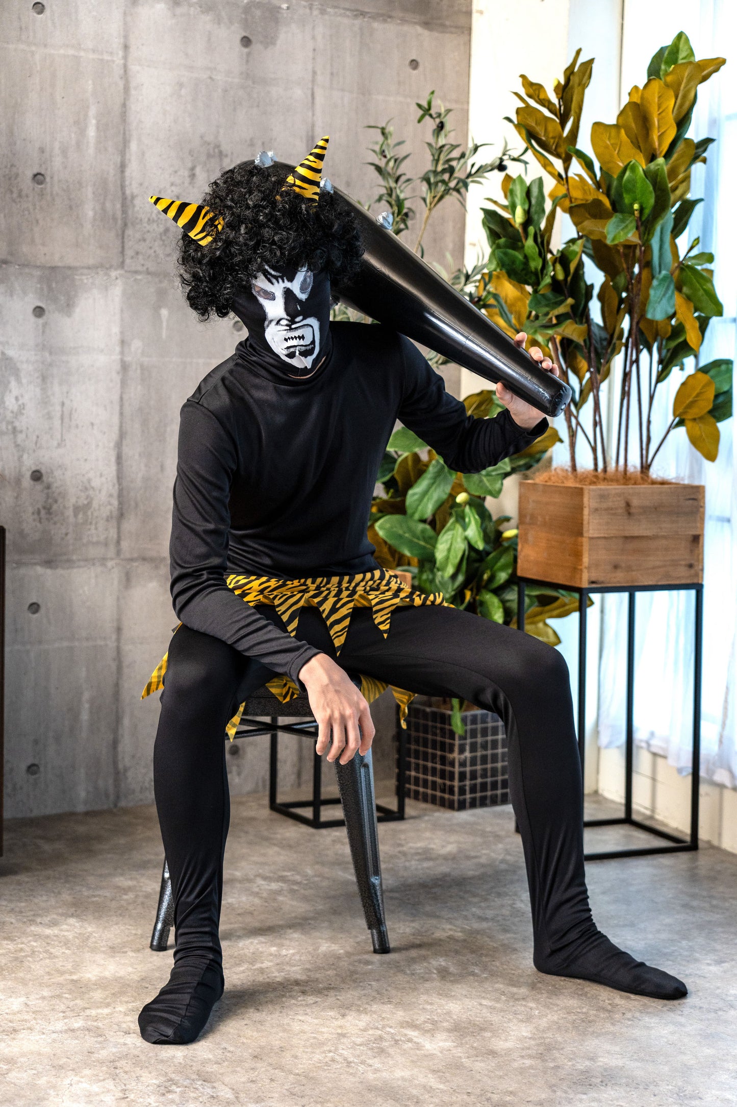 コスプレ 節分 鬼 リアル鬼 赤鬼 青鬼 黒鬼 メンズ M 2L XL レッド/ブルー/ブラック 衣装 仮装【クリアストーン】