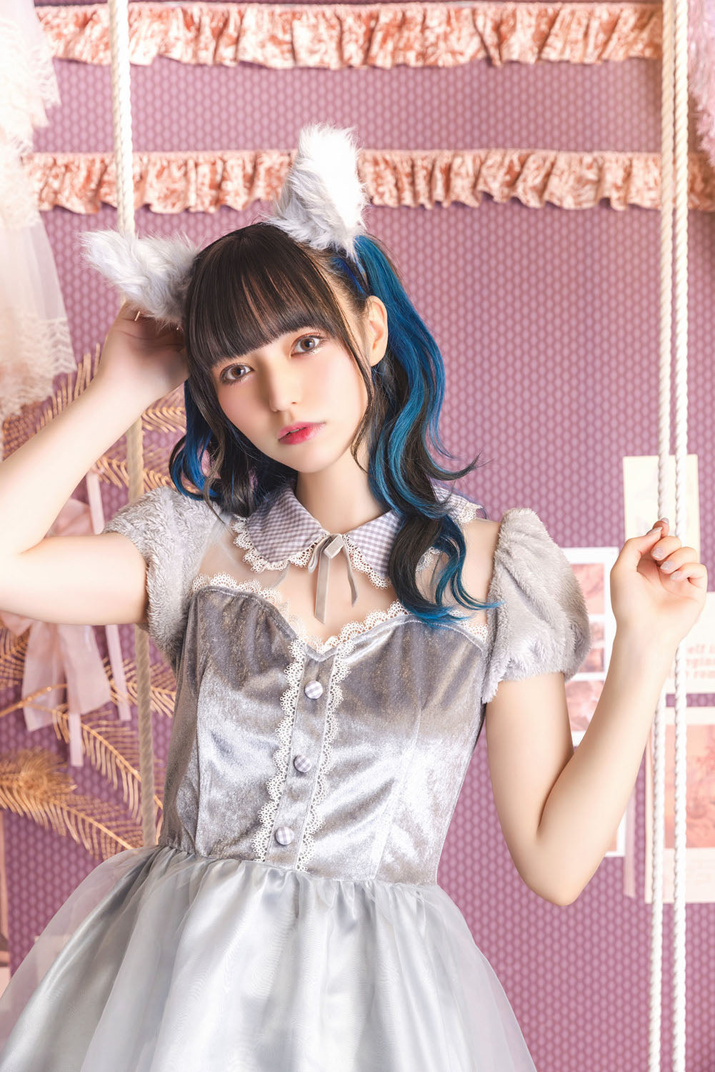 コスプレ オオカミ コケティッシュガーリー ガーリーウルフ レディース フリーサイズ グレー【クリアストーン】♡