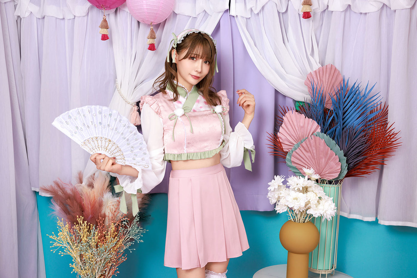 コスプレ 和風 ひなまつり 装束 アニマル 恋衣 桃花装束 レディース フリーサイズ ピンク【クリアストーン】