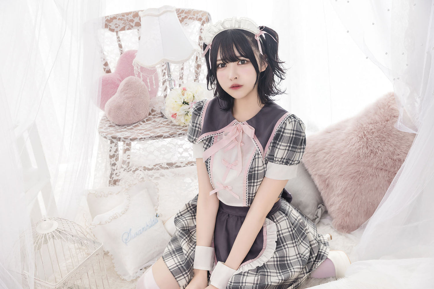 《JamsCollection着用》コスプレ 制服 メイド リリパレ アイドルセーラーメイド レディース フリーサイズ グレー【クリアストーン】♡
