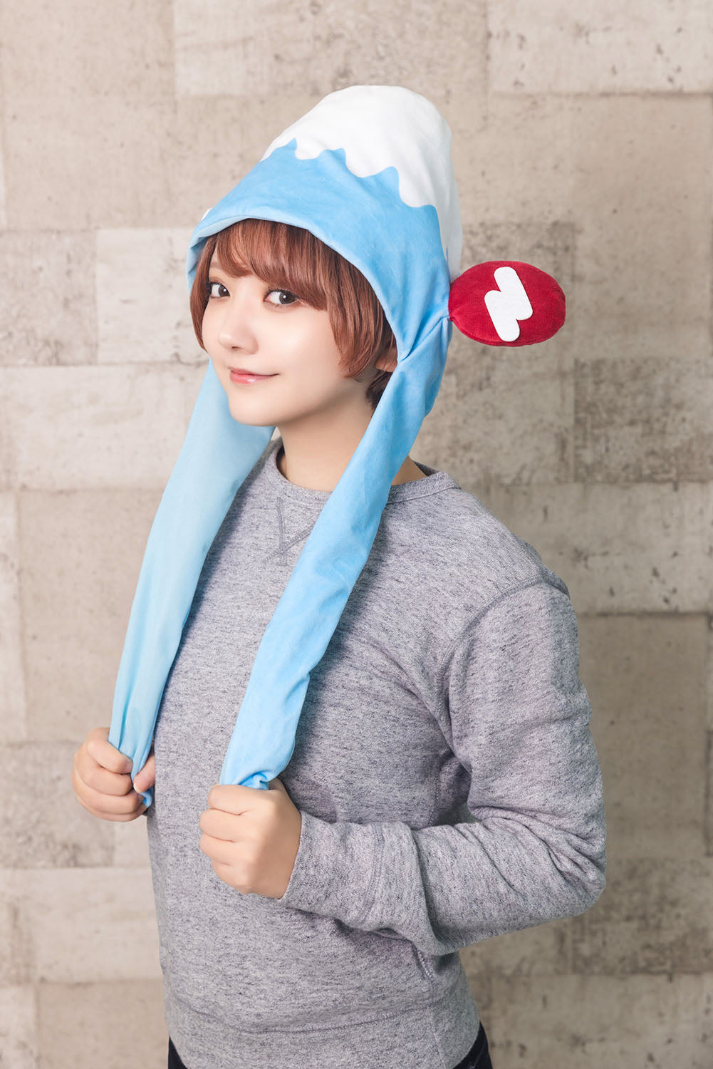 コスプレ小物 いぬ 富士山 パタパタハット しば犬富士山 ユニセックス フリーサイズ ブルー【クリアストーン】