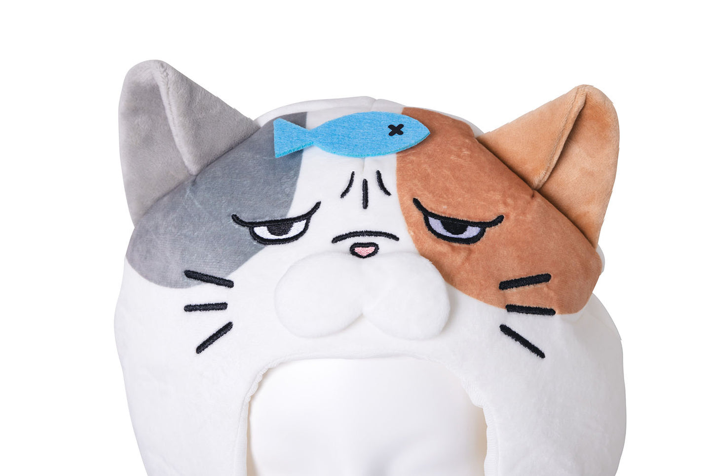 コスプレ小物 かぶりもの 被り物 ねこ かぶりもん 三毛猫かぶりもの ユニセックス フリーサイズ ホワイト【クリアストーン】