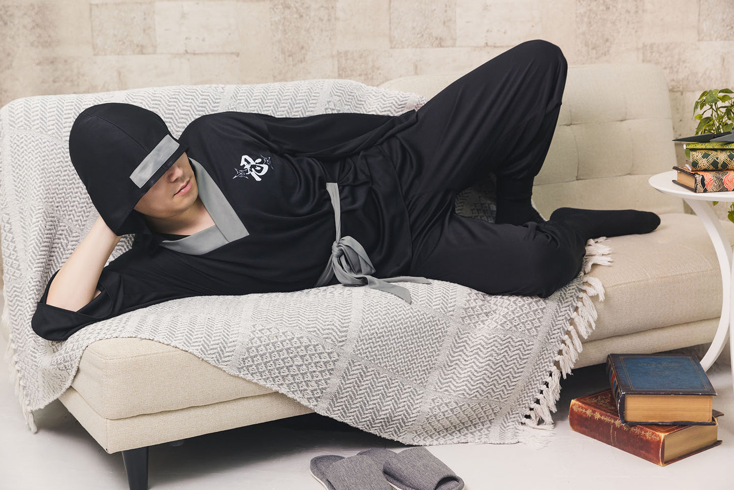 コスプレ 忍者 ラウンジ忍者ウェア ユニセックス XXL ブラック【クリアストーン】