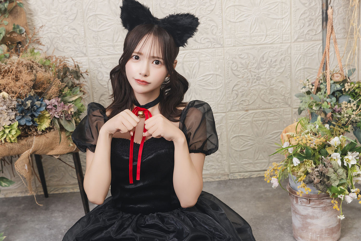 コスプレ ねこ キャットブラック レディース フリーサイズ ブラック【クリアストーン】♡