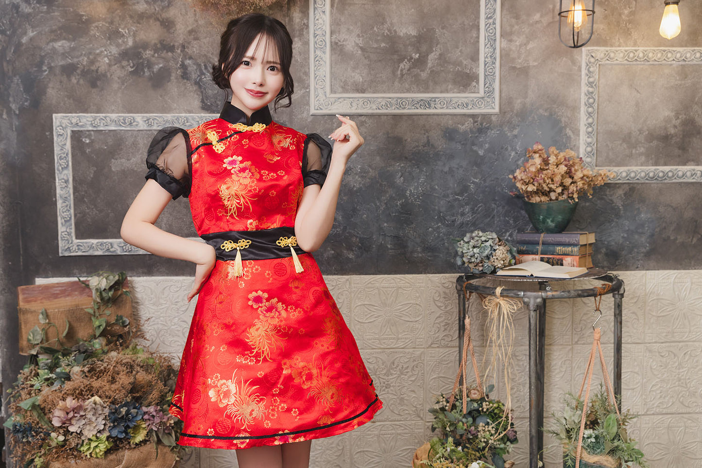 コスプレ チャイナ トキメキグラフィティ ニーハオチャイナ レディース フリーサイズ レッド【クリアストーン】