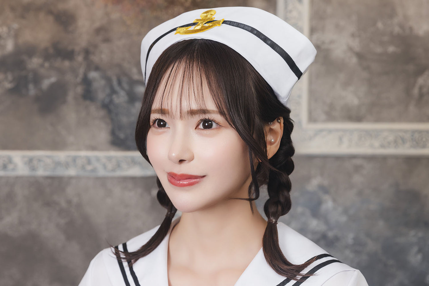 コスプレ セーラー 水兵 マリン レディース フリーサイズ ホワイト【クリアストーン】♡