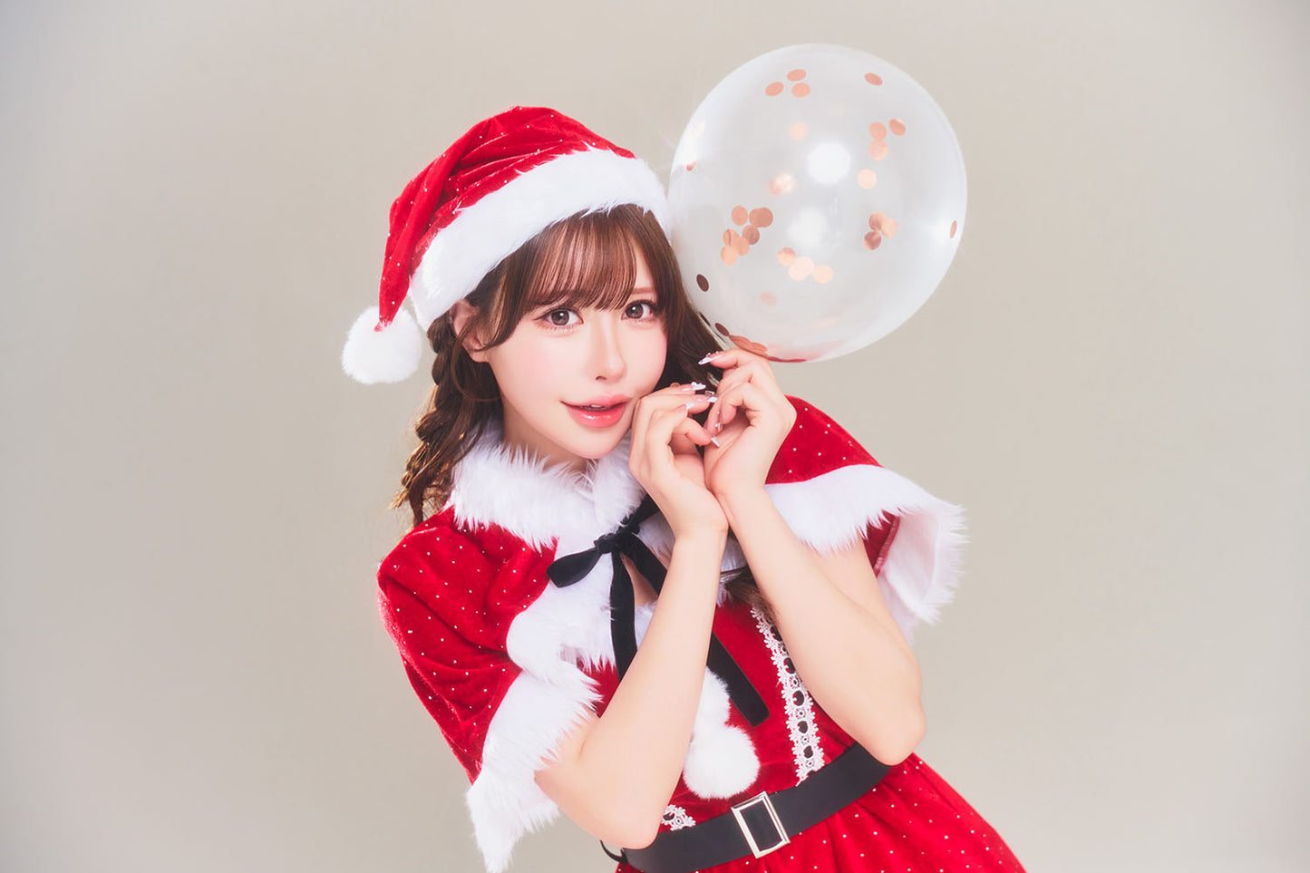 コスプレ クリスマス グランノエル ラインストーンケープサンタ レディース フリーサイズ レッド【クリアストーン】♡