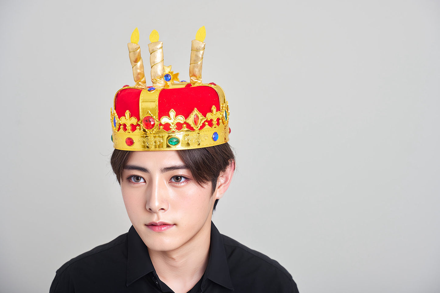 コスプレ小物 誕生日 バースデー ハピバ キングクラウン ユニセックス ゴールド【クリアストーン】