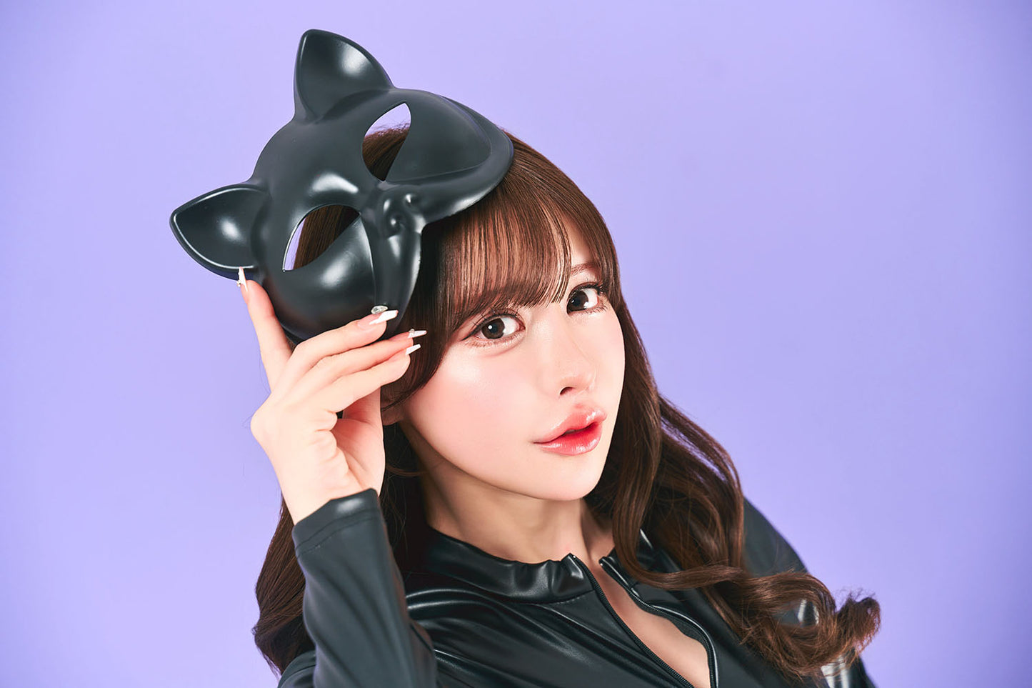 コスプレ アニマル ねこ トッピングトップス キャットスーツ レディース フリーサイズ ブラック【クリアストーン】♡