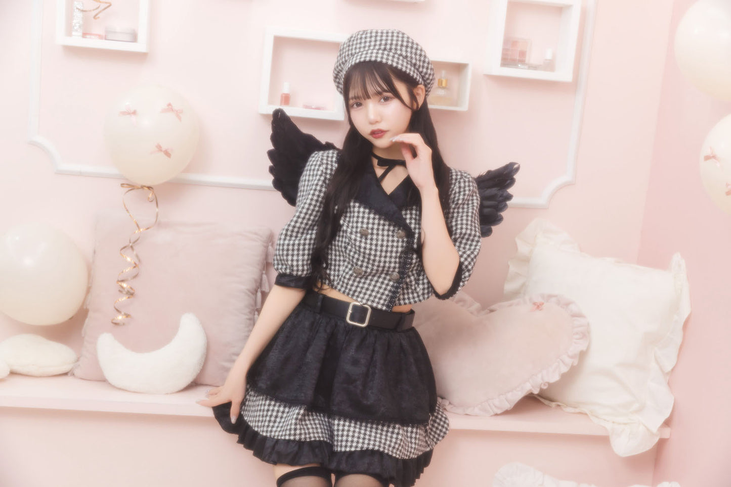 《JamsCollection・津代美月ちゃん着用》 コスプレ 悪魔 リリパレ コケットデビル レディース フリーサイズ ブラック 【クリアストーン】