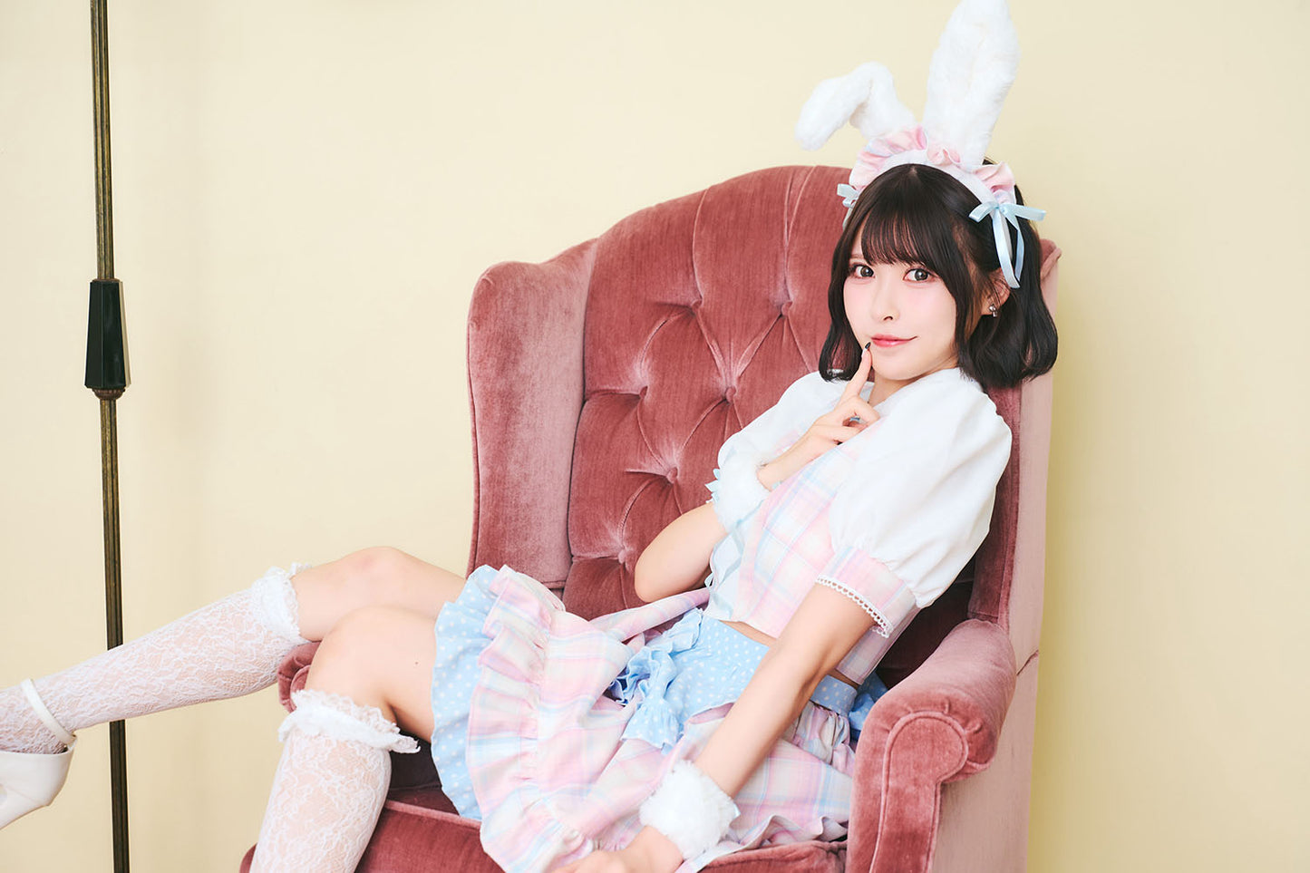《JamsCollection着用》コスプレ バレンタイン リリパレ イースターバニーメイド レディース フリーサイズ ピンク【クリアストーン】♡