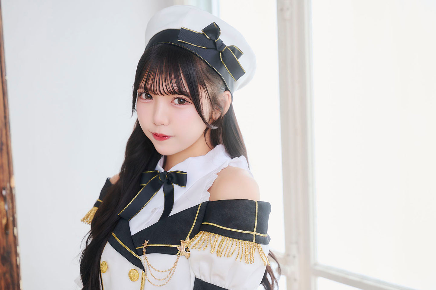 《JamsCollection着用》コスプレ アイドル 制服 メゾンカレッジ マリン レディース フリーサイズ ホワイト 【クリアストーン】♡