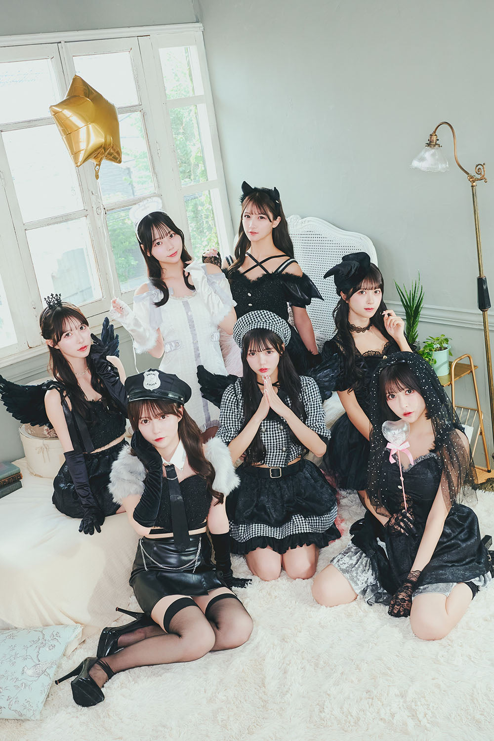 《JamsCollection・小此木流花ちゃん着用》コスプレ ハロウィン 花嫁 ノアールヴェール ブライド レディース フリーサイズ ブラック【クリアストーン】