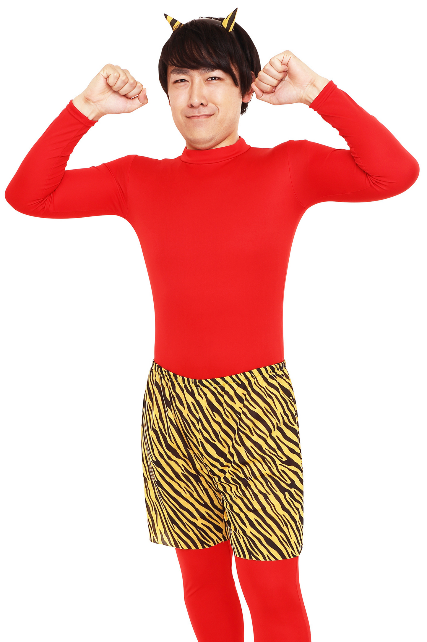 コスプレ 節分 鬼 パンツ カチューシャ 角付き鬼パンツセット ユニセックス イエロー 【クリアストーン】