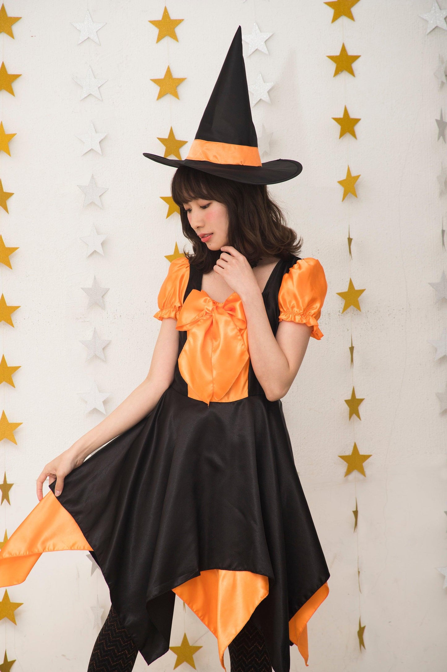 コスプレ ハロウィン 魔女 ウィッチ デコリボンウィッチ レディース フリーサイズ オレンジ/パープル 【クリアストーン】 - clearstone(クリアストーン)公式オンラインストア
