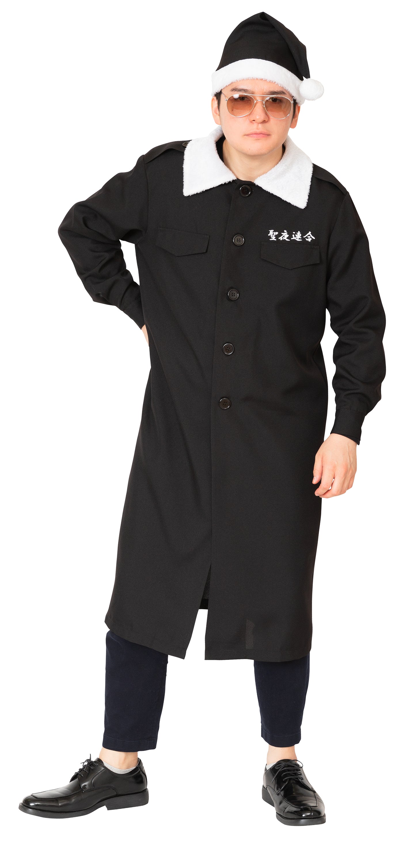 コスプレ クリスマス サンタ 特攻服 クリスマス特攻服 メンズ レッド/ブラック 【クリアストーン】