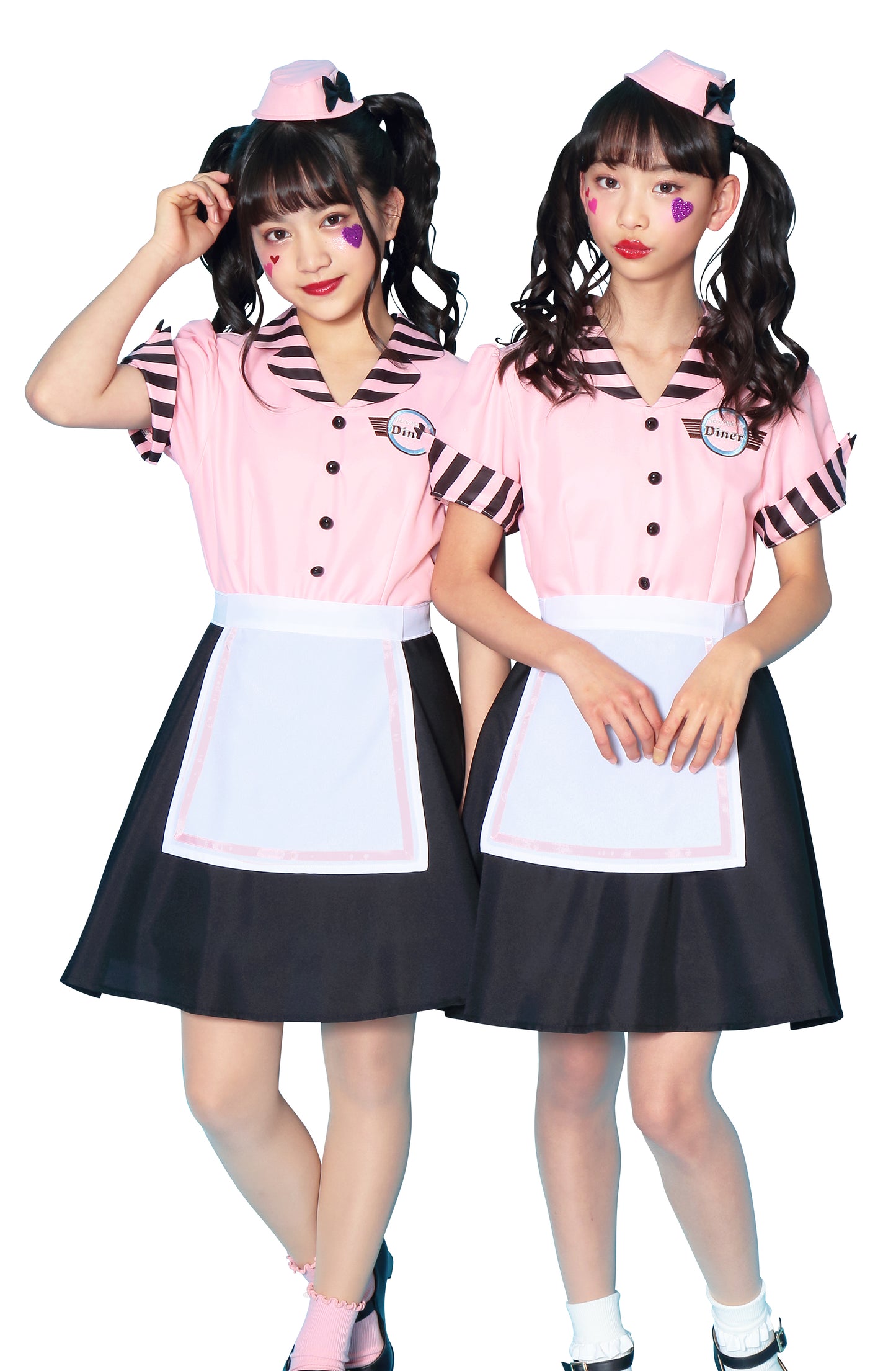 コスプレ ハロウィン ダイナー COSCHU! ストロベリーダイナー ジュニア ピンク 【クリアストーン】