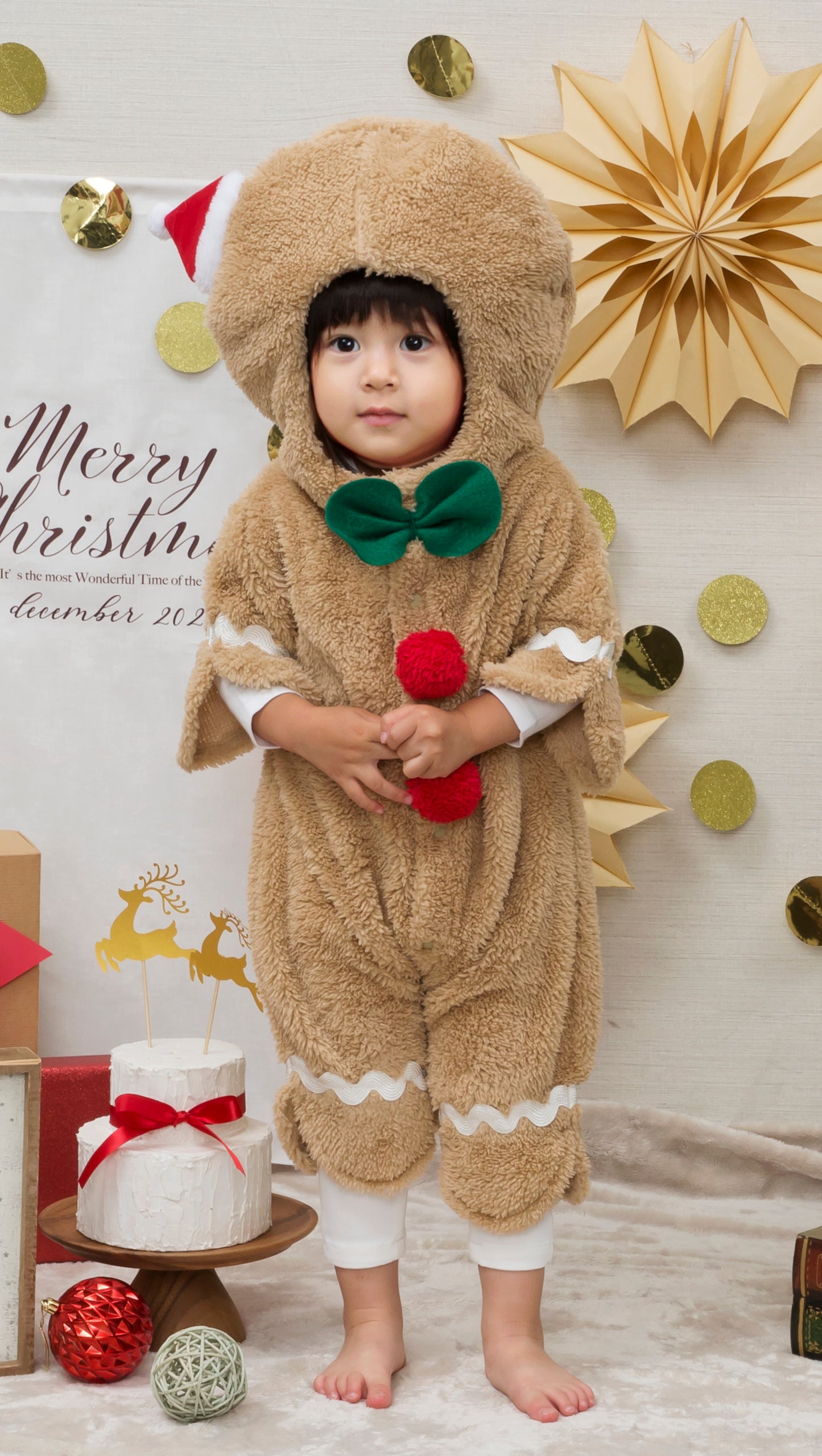 コスプレ クリスマス ジンジャー クッキー マシュマロベビー ジンジャーマン ベビー 80cm ブラウン 【クリアストーン】