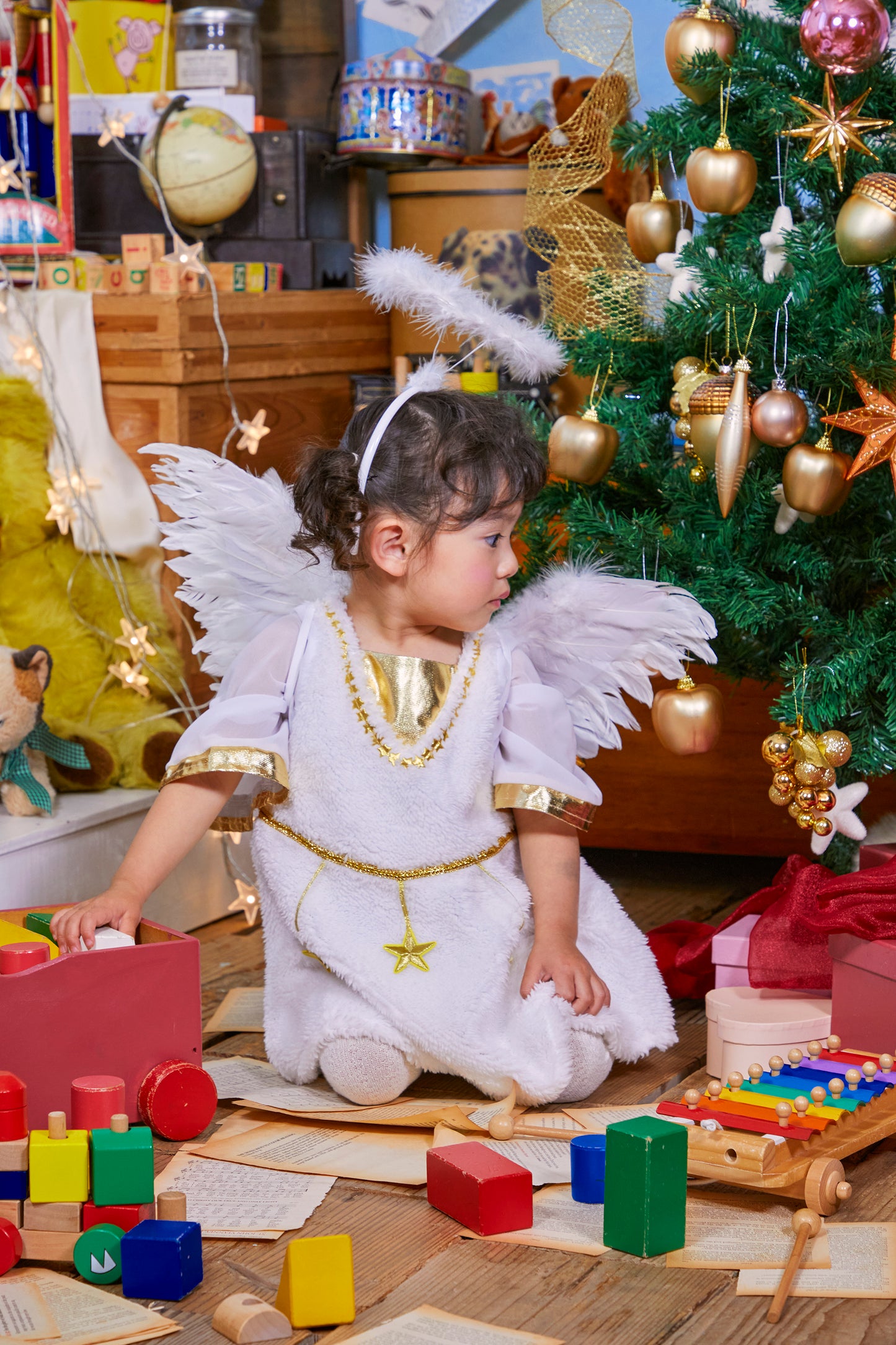 コスプレ クリスマス エンジェル 天使 ピュアエンジェル ベビー 80cm ホワイト 【クリアストーン】