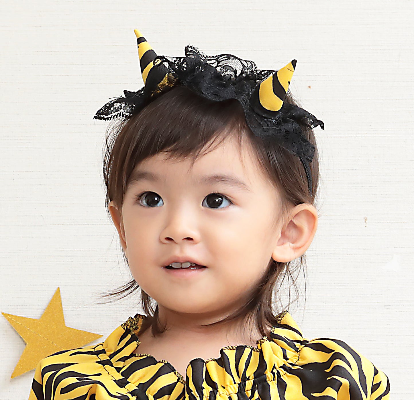 コスプレ 節分 鬼 ツーピース鬼 ベビー80cm 女の子 イエロー 【クリアストーン】