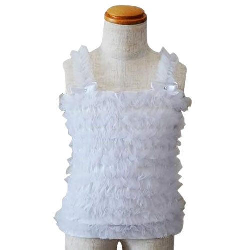 衣装 ベビー 赤ちゃん フリルキャミ ホワイト/ピンク【クリアストーン】