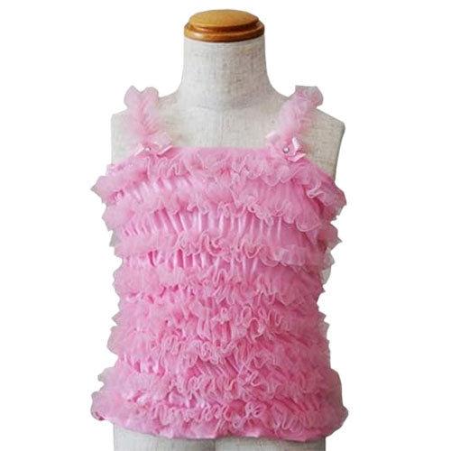 衣装 ベビー 赤ちゃん フリルキャミ ホワイト/ピンク【クリアストーン】