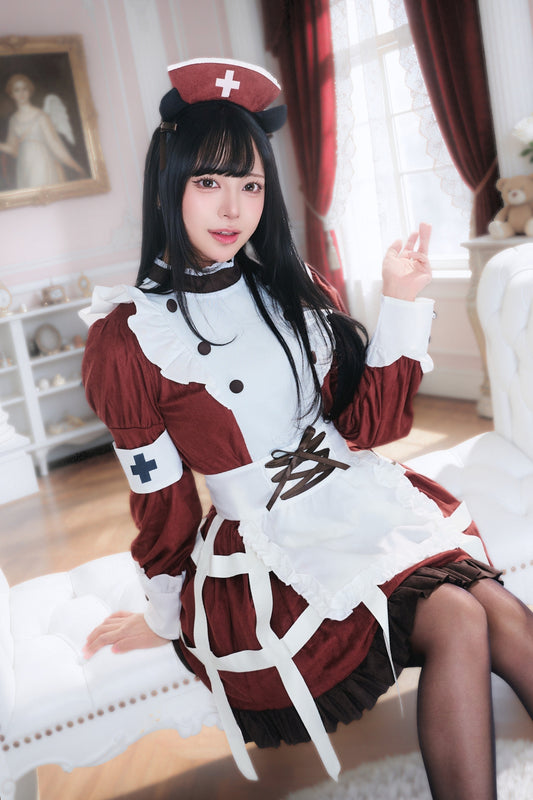 コスプレ ハロウィン 悪魔 ナース ダスティコンフィ デビルナース レディース フリーサイズ レッド【クリアストーン】♡