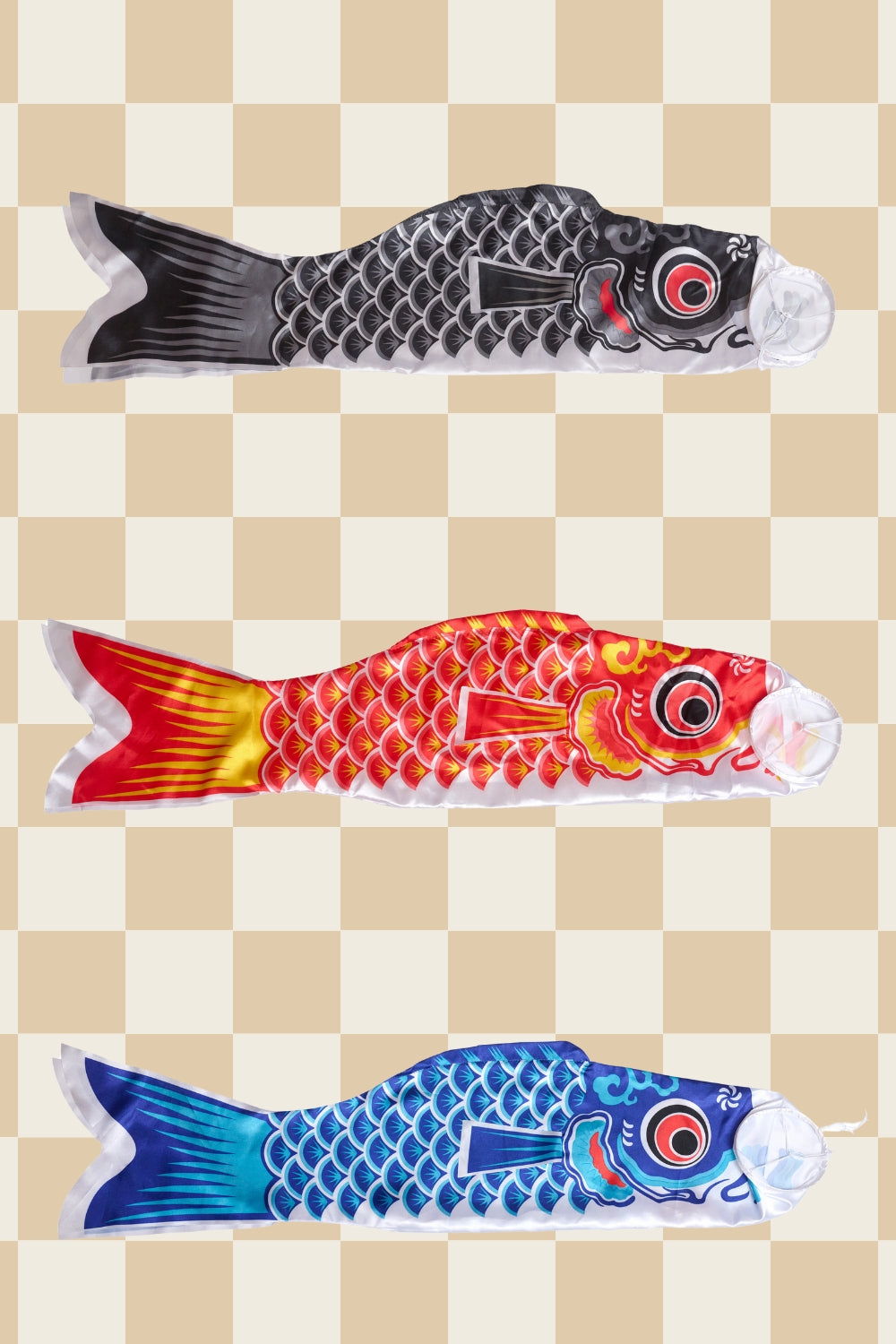 [New] 小物 こどもの日 鯉のぼり ブラック/レッド/ブルー【クリアストーン】