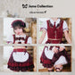 [New] 《JamsCollection着用》コスプレ リリパレ ワインルージュメイド レディース フリーサイズ レッド【クリアストーン】♡