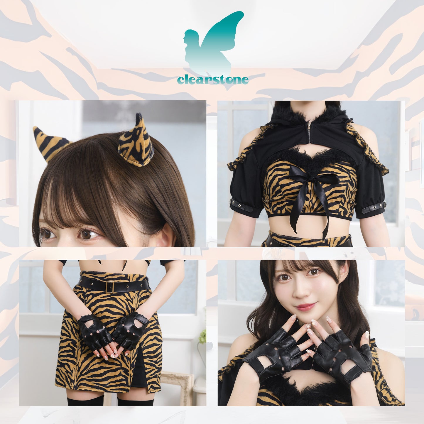 [New] コスプレ 節分 INAZUMA鬼girl クールフーディ レディース フリーサイズ イエロー【クリアストーン】