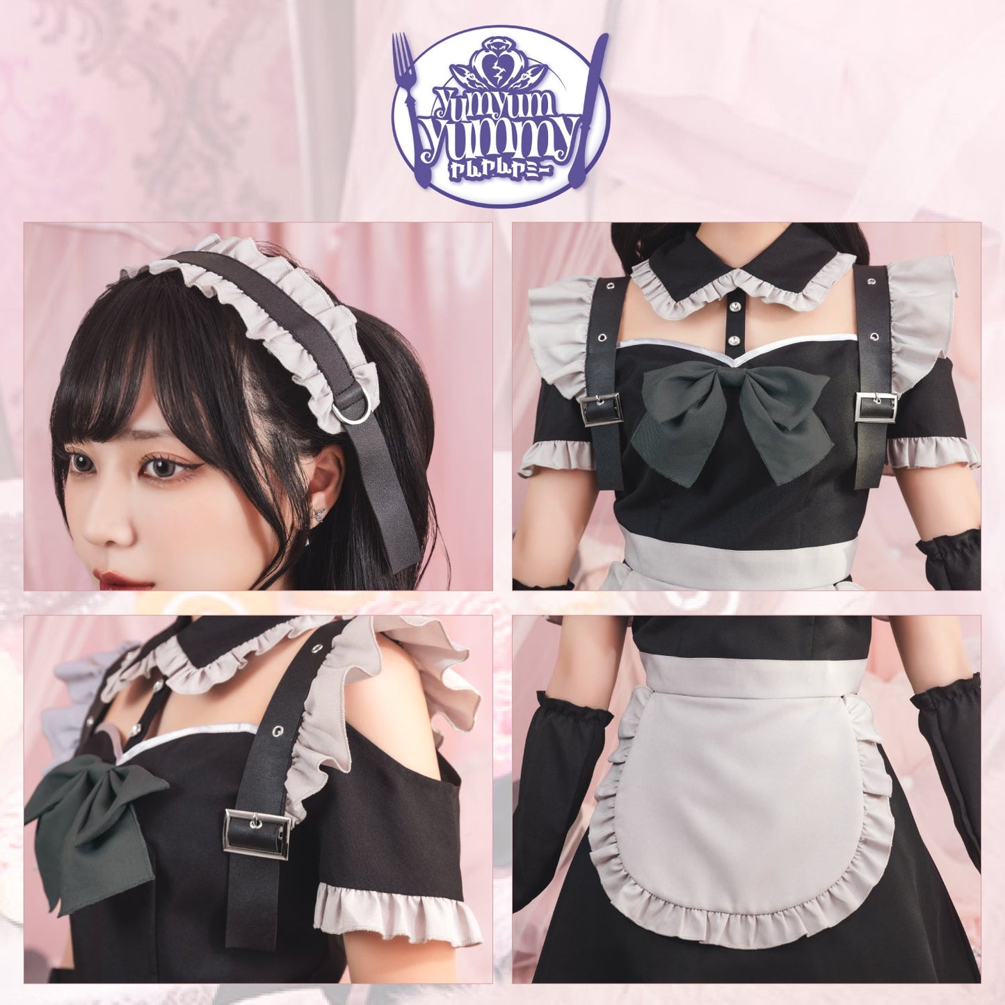 コスプレ ハロウィン ヤムヤムヤミー 憂鬱メイド レディース フリーサイズ ブラック【クリアストーン】