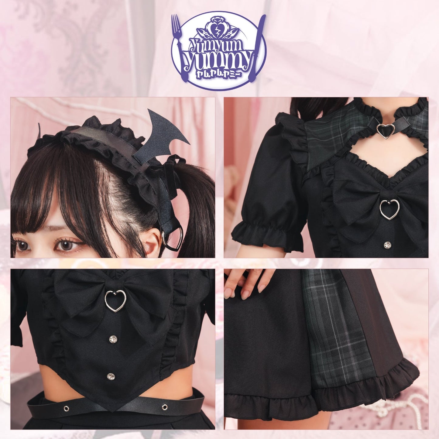 コスプレ ハロウィン ヤムヤムヤミー 依存デビル レディース フリーサイズ ブラック【クリアストーン】