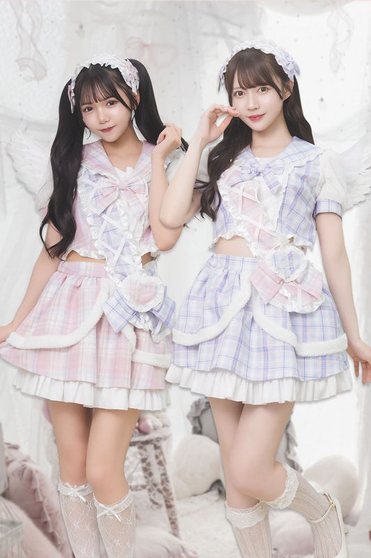 [NEW]《JamsCollection着用》 コスプレ 天使 リリパレ キューピッドセーラー レディース フリーサイズ ピンク/ブルー 【クリアストーン】♡