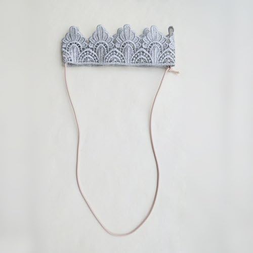 小物 ベビー 王冠 バースデークラウン レース シルバー【クリアストーン】
