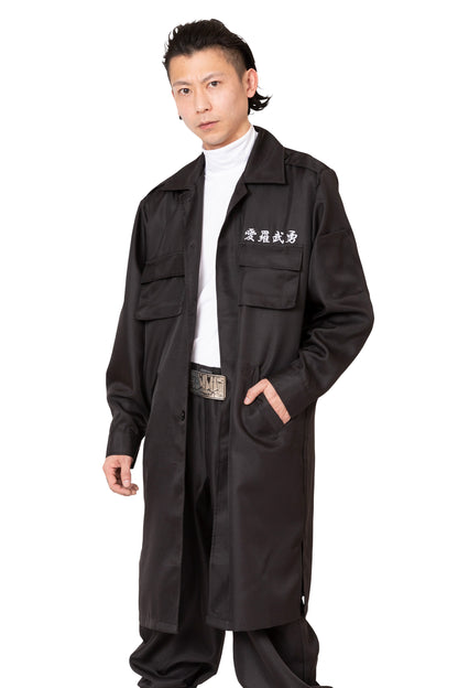 コスプレ 特攻服 ヤンキー 特攻服ジャケット 天下無敵 白 / 黒 Mens フリーサイズ ホワイト / ブラック【クリアストーン】