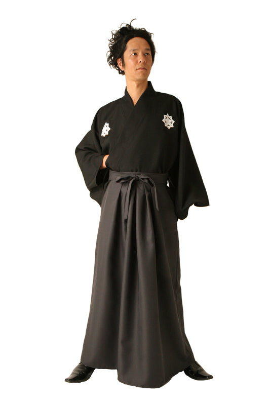 コスプレ ハロウィン 和服 坂本くん メンズ フリーサイズ ブラック【クリアストーン】